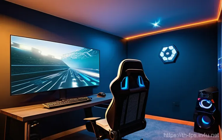 FPS 게임에 적합한 프로젝터 리뷰 - A dynamic close-up shot focusing on a young adult gamer's hands on a gaming keyboard and mouse, movi...